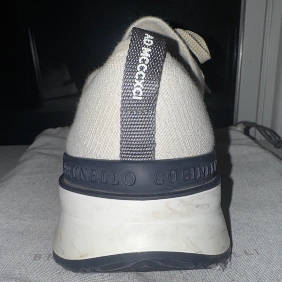 Brunello Cucinelli Light Tan Knit Sneakers - Picture 6 of 11
